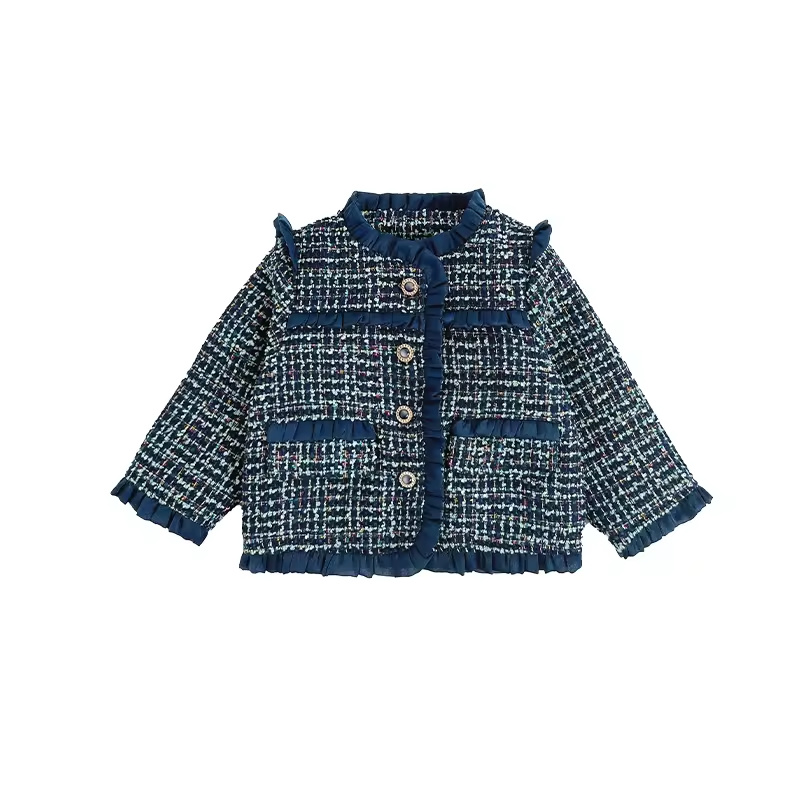 Warm Winter Lovely blue Long Sleeve Jacket Outerwear