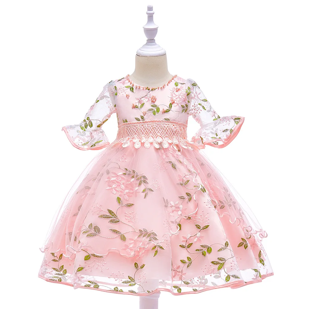 Lace Embroidered Flowers Dress