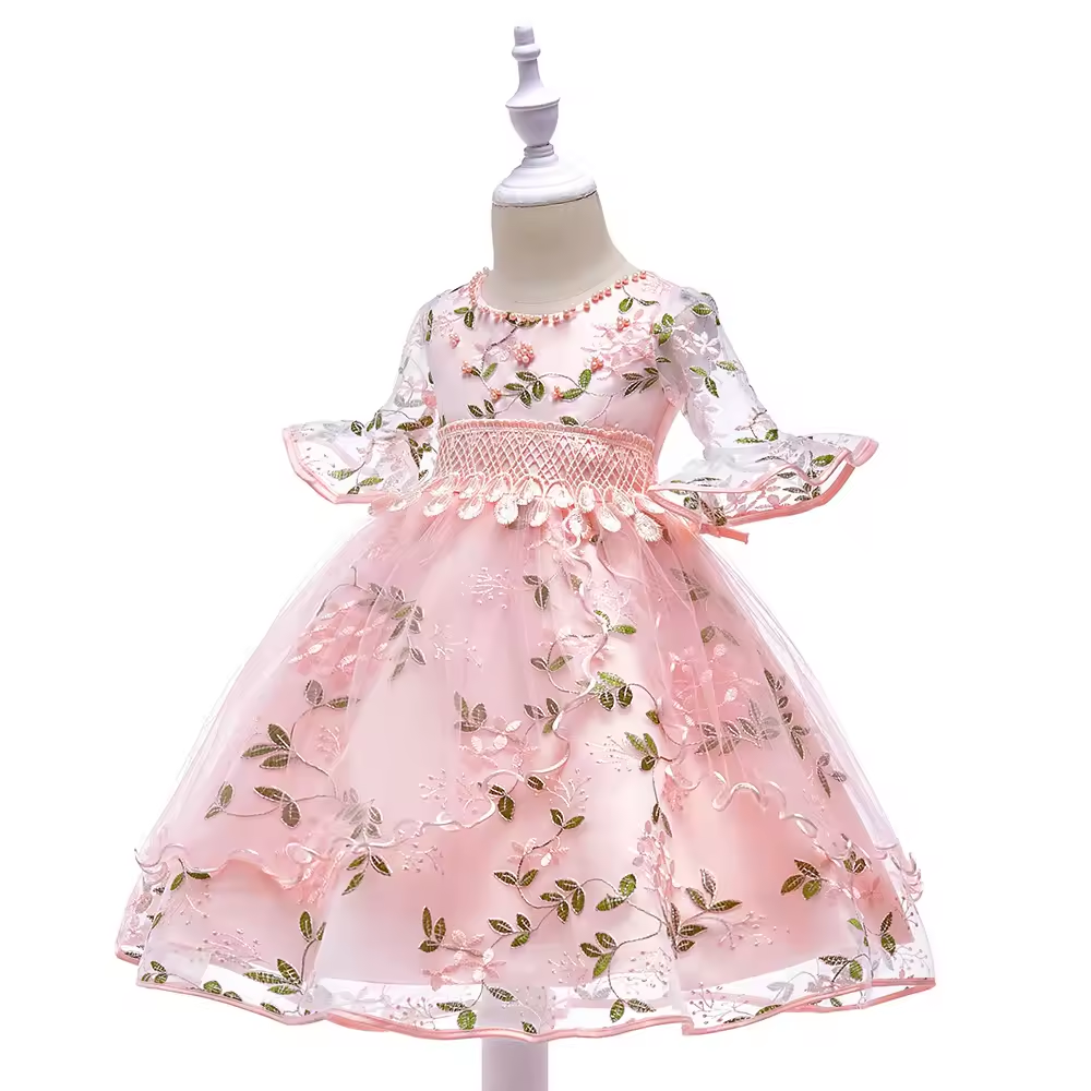 Lace Embroidered Flowers Dress - Image 2