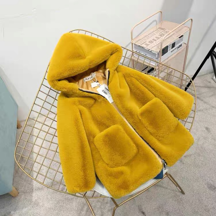 Winter Thick Warm Fake Faux Mink Fur Coat