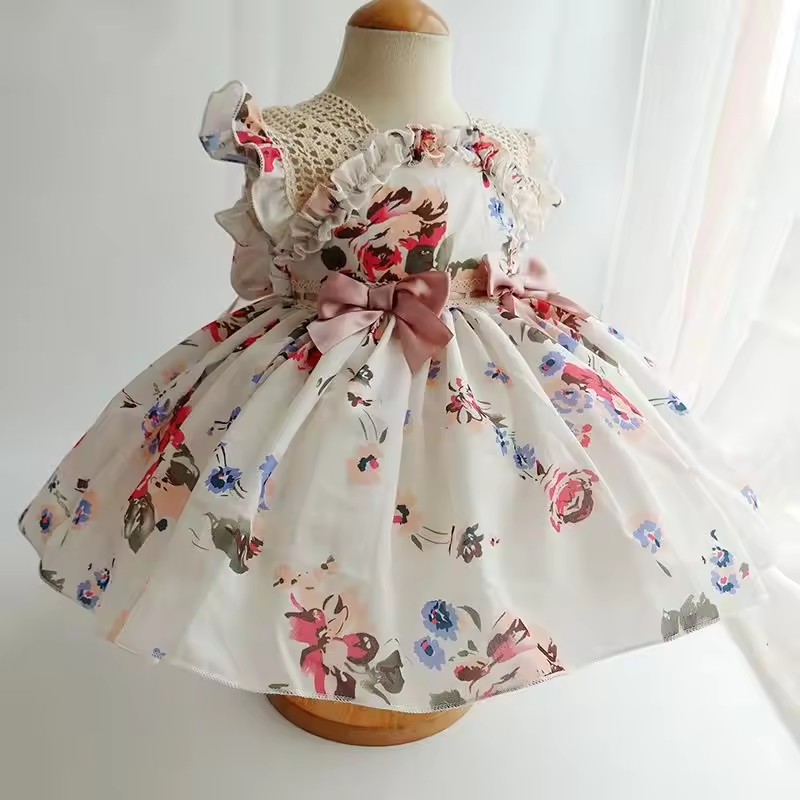 Kids Clothing Floral Printed Style Lolita Skirt
