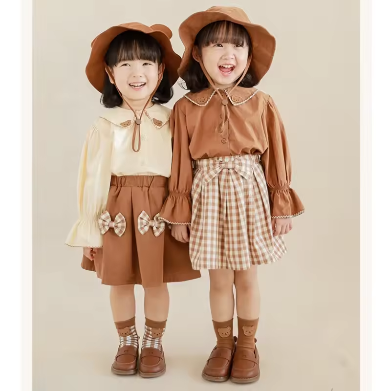 Sweet Kids Skirts Plaid Pleated Girl Skirt