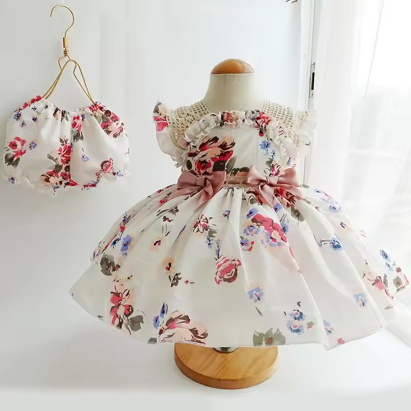 Kids Clothing Floral Printed Style Lolita Skirt - Image 4