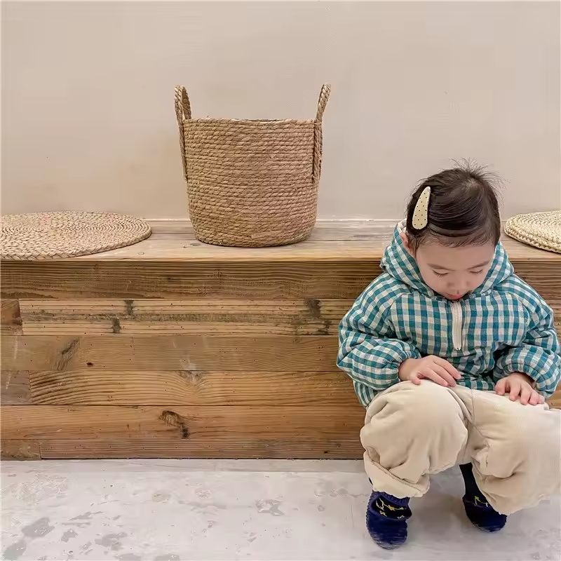 Children plaid fleece cotton kids casual outerwear - Image 4