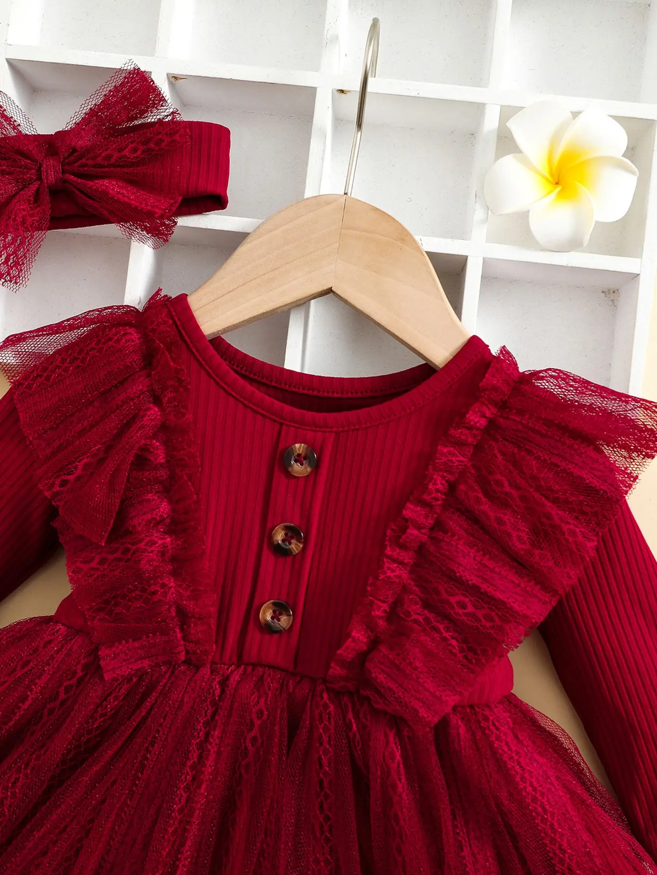 Mesh Fluffy Dress Long Sleeve Dress - Image 4