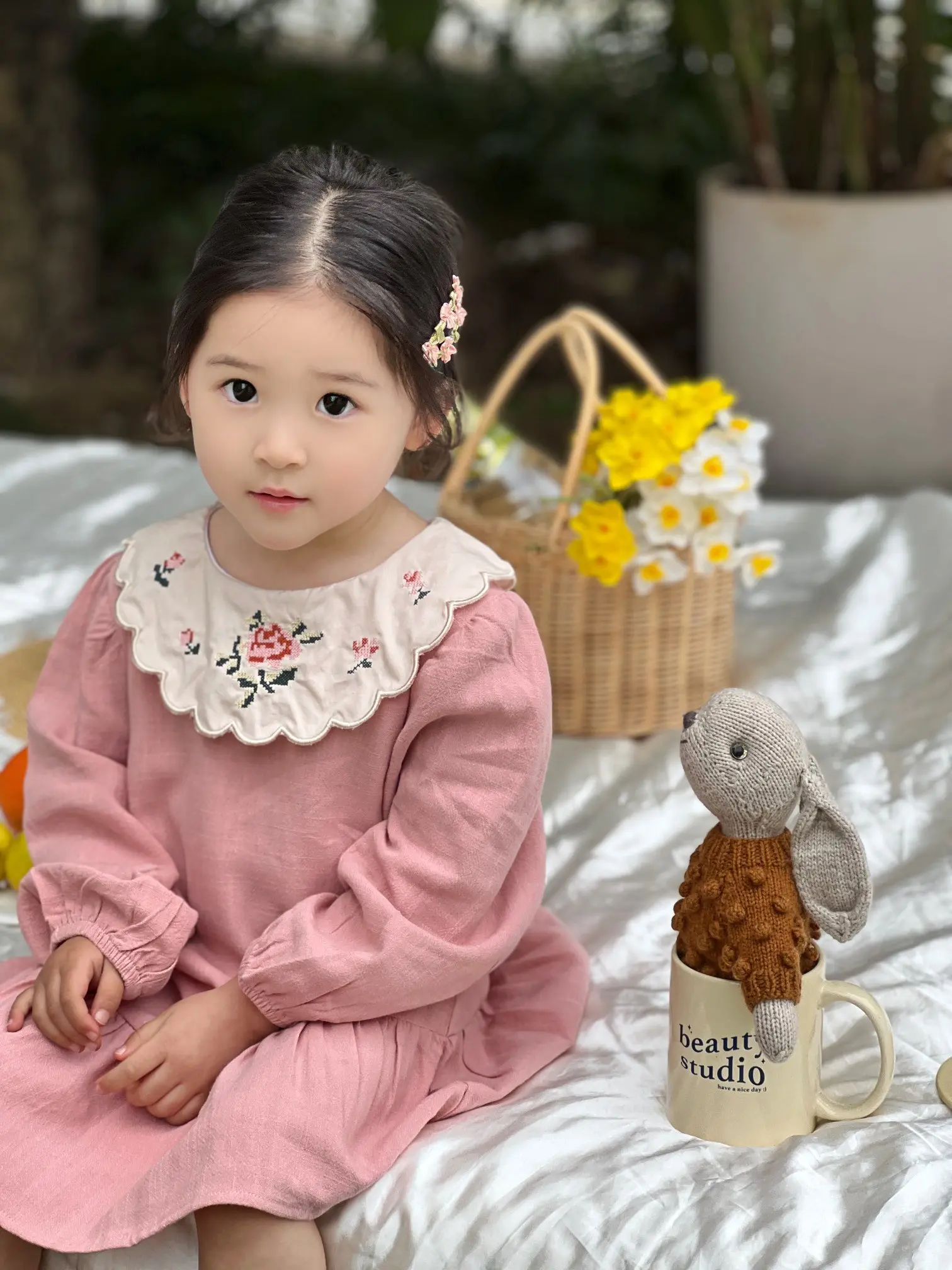 Girls' Floral Dress Skirt Children's Pastoral Printed Princess Skirt Dress - Image 4