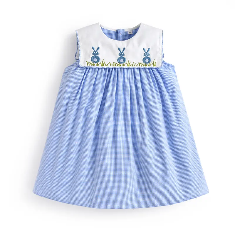 Baby Girl Dress Bunny Embroidery Cotton Comfortable Kids Dress