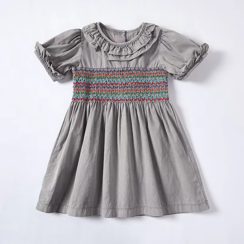 Plant tie dye sweet and cute children's dress - Image 4