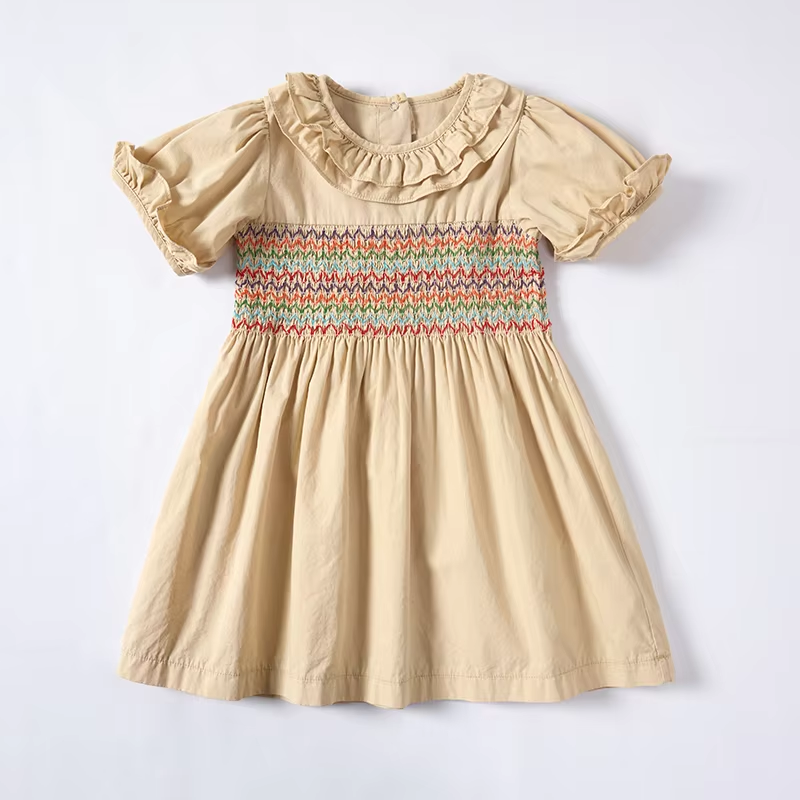Plant tie dye sweet and cute children's dress - Image 3