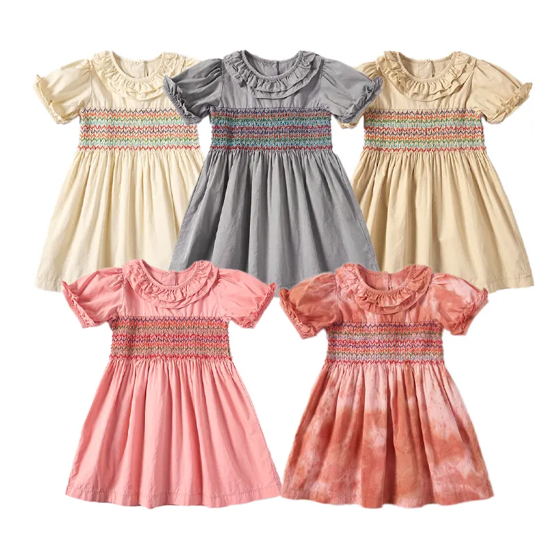 Plant tie dye sweet and cute children's dress - Image 6